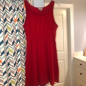 Red Sleeveless Dress, LOFT